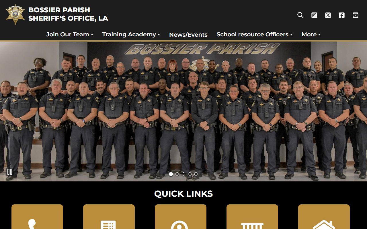 Bossier Parish Sheriff website for background check and arrest records