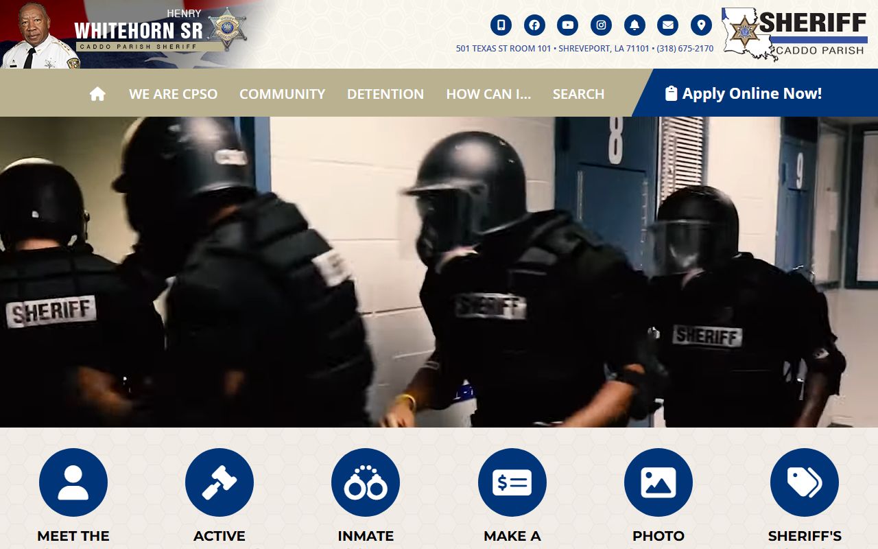Caddo Parish Sheriff's Office website