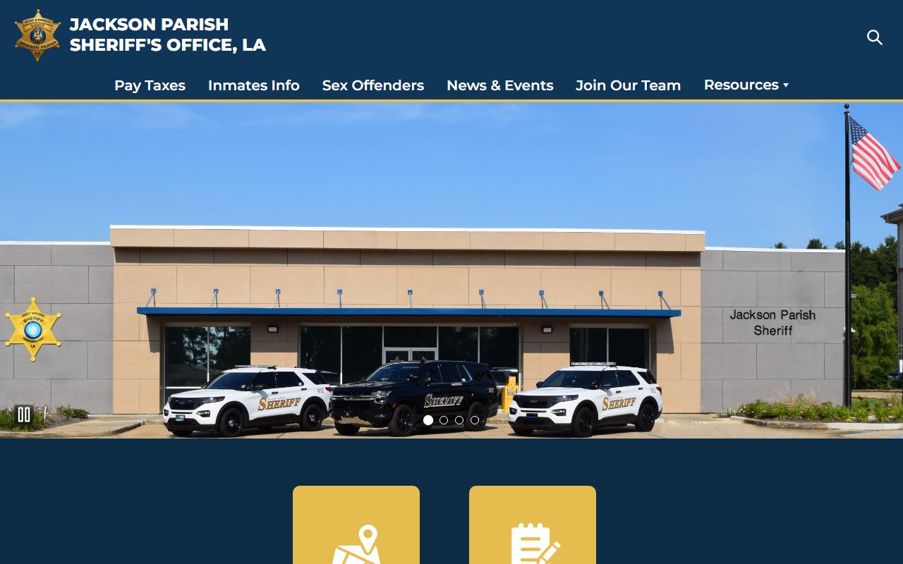 Jackson Parish Sheriff's Office website for background check records