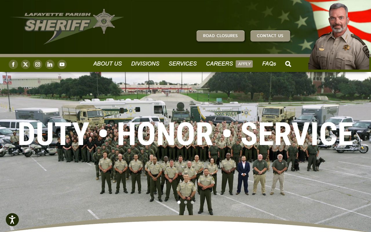 Lafayette Parish Sheriff website for background check and arrest records