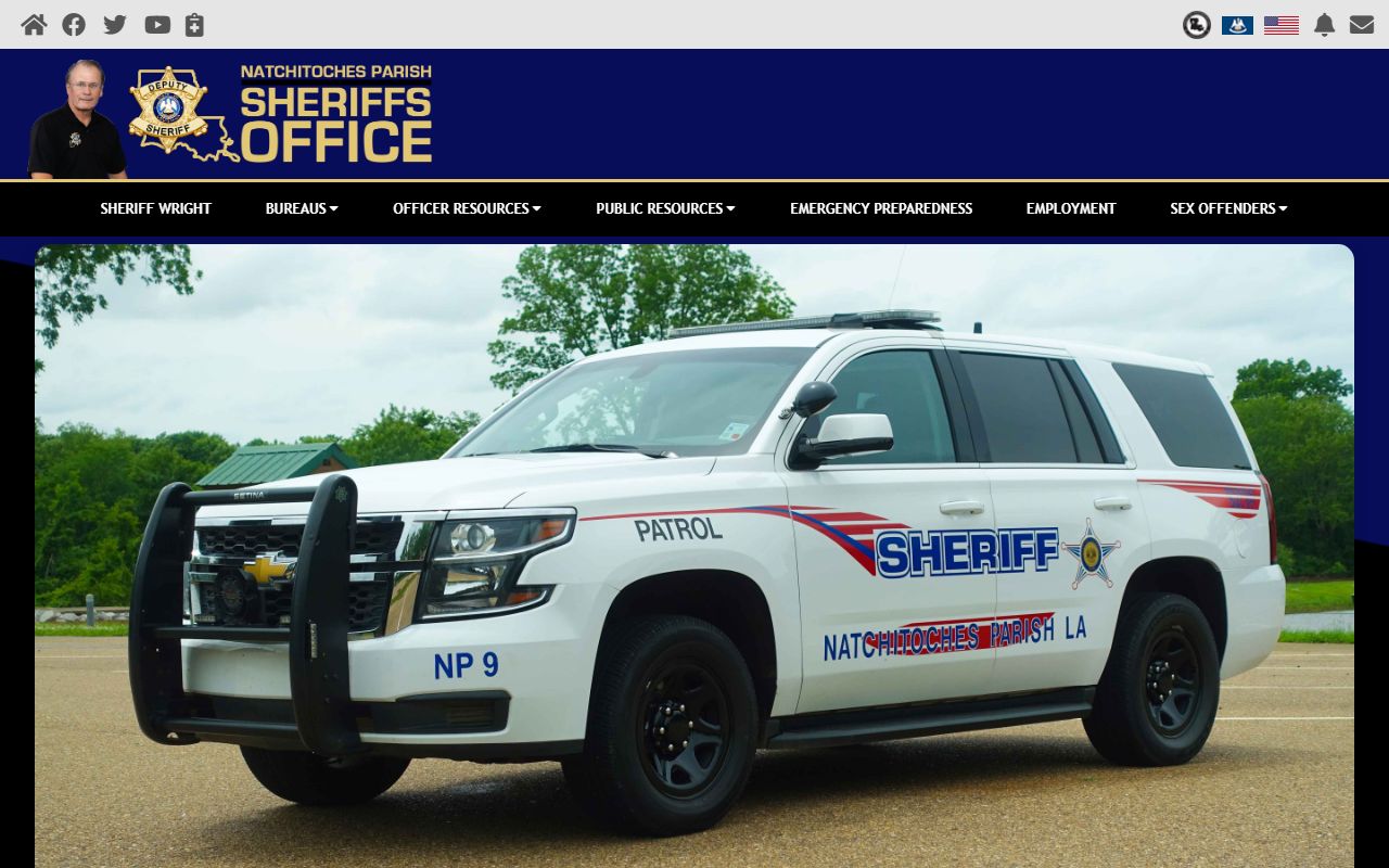 Natchitoches Parish Sheriff's Office website for background check records