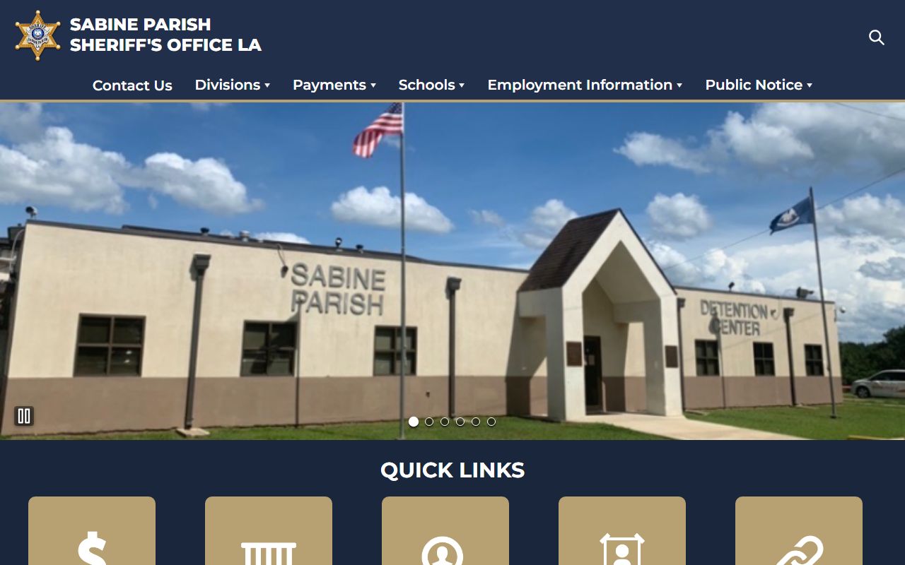 Sabine Parish Sheriff's Office website for background check records