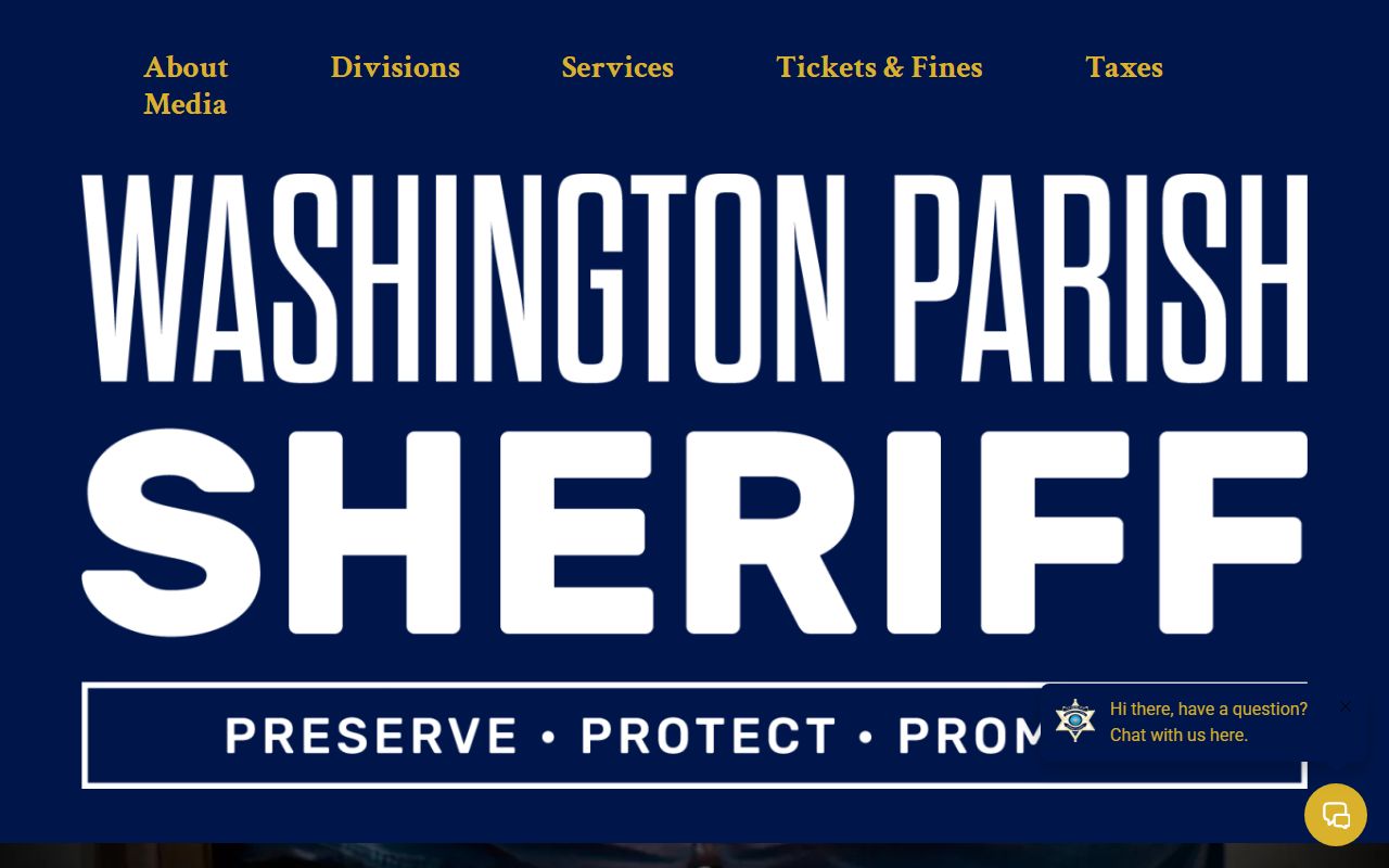 Washington Parish Sheriff's Office website for background check records