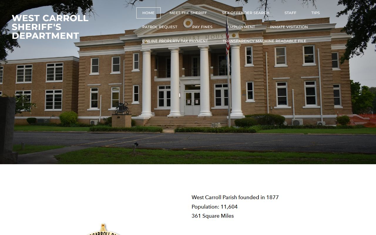 West Carroll Parish Sheriff's Office website