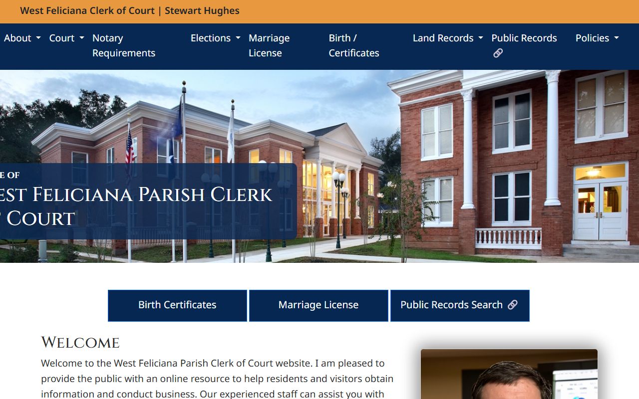 West Feliciana Parish Clerk of Court website
